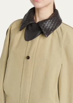 Bottega VenetaIntrecciato Collar Cotton Blouson Jacket
