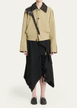 Bottega VenetaIntrecciato Collar Cotton Blouson Jacket