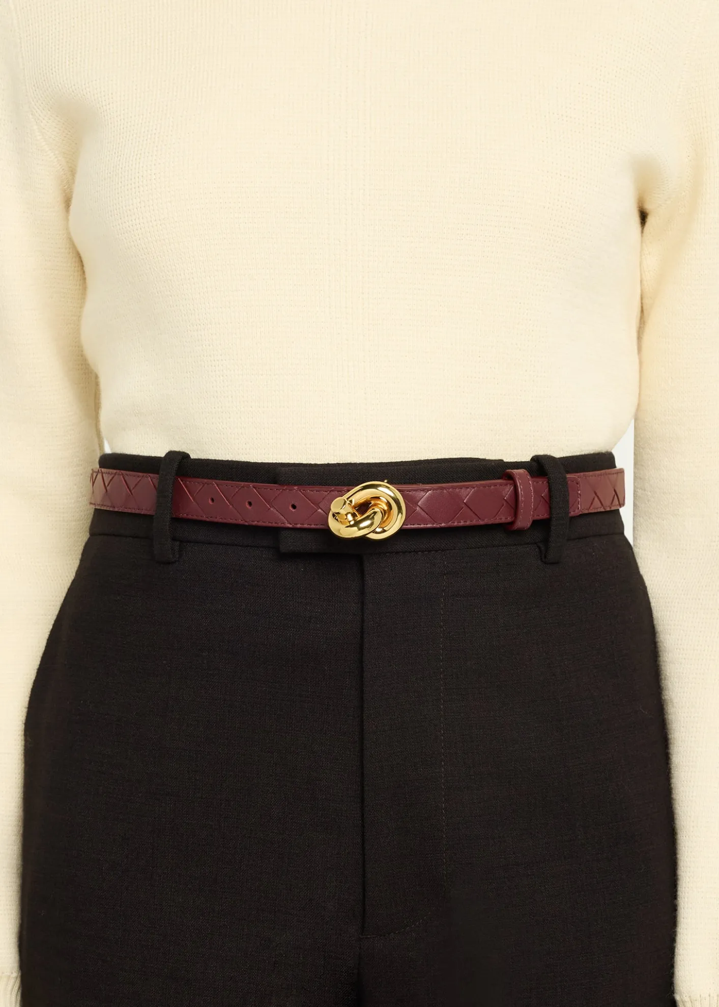 Bottega VenetaIntrecciato Leather Knot Belt