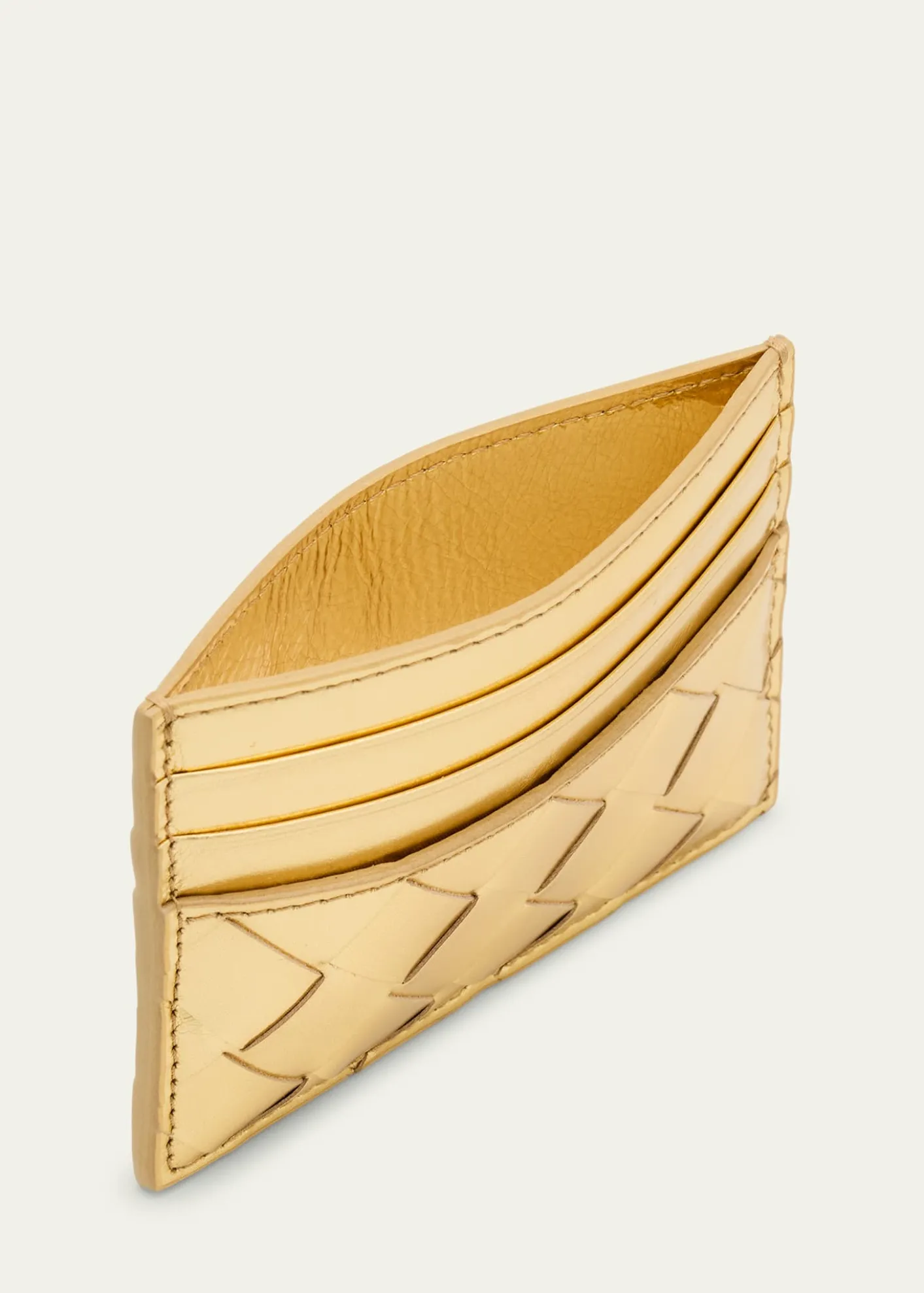 Bottega VenetaIntrecciato Metallic Leather Card Case