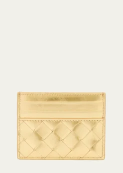 Bottega VenetaIntrecciato Metallic Leather Card Case
