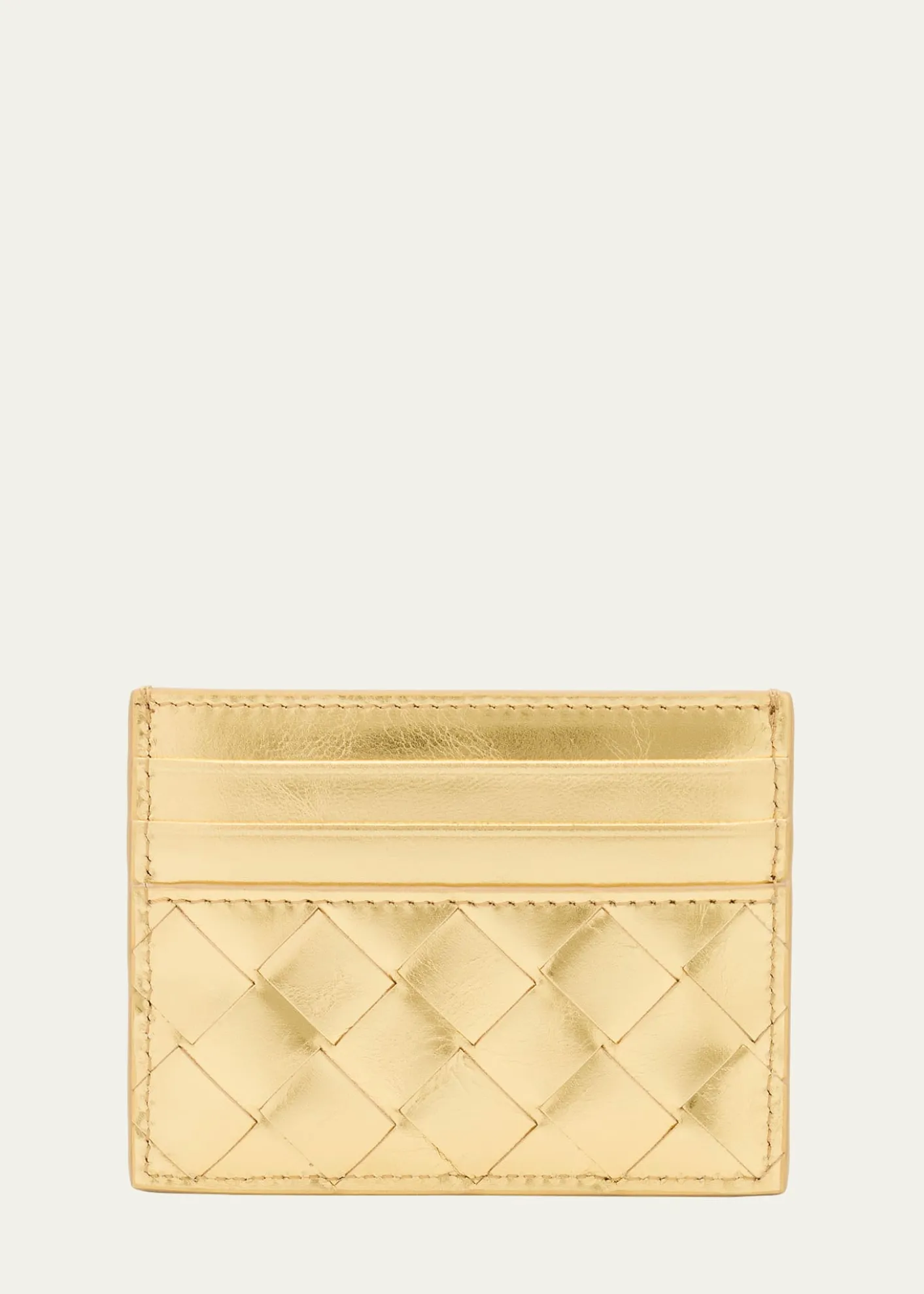 Bottega VenetaIntrecciato Metallic Leather Card Case