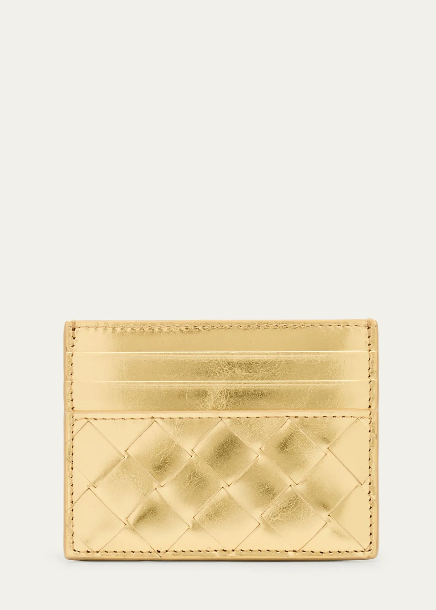 Bottega VenetaIntrecciato Metallic Leather Card Case