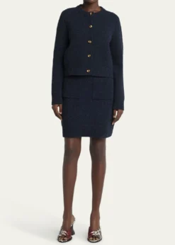 Bottega VenetaKnot-Button Boucle Knit Cardigan