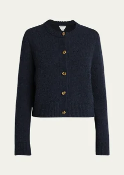 Bottega VenetaKnot-Button Boucle Knit Cardigan