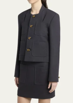 Bottega VenetaKnot-Button Light Structured Cotton Jacket