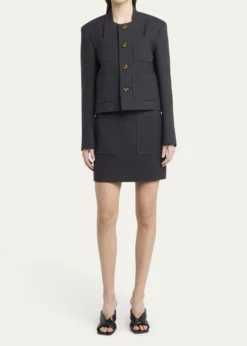 Bottega VenetaKnot-Button Light Structured Cotton Jacket