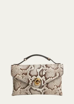 Bottega VenetaKnot Lock Python Top-Handle Bag