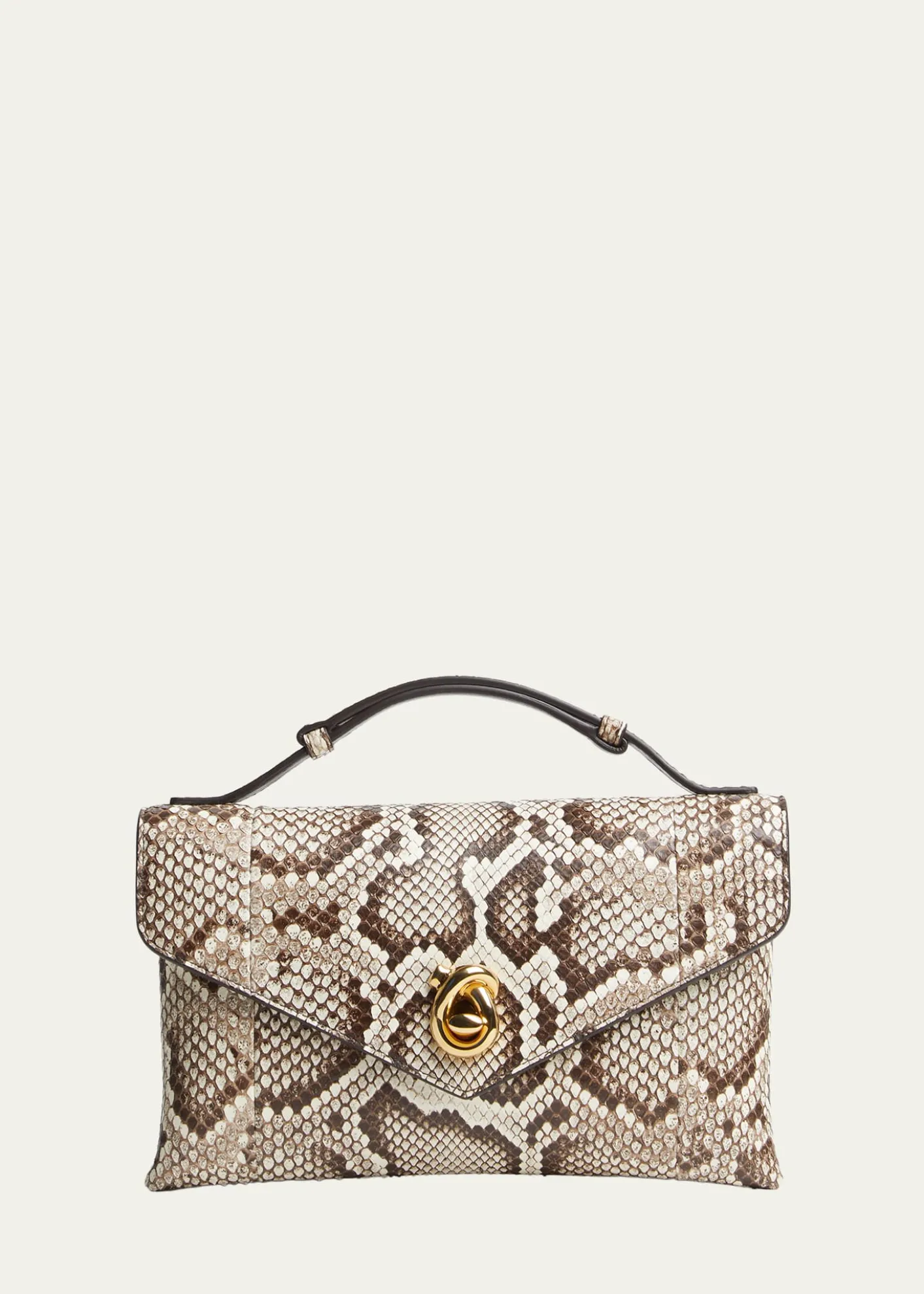 Bottega VenetaKnot Lock Python Top-Handle Bag