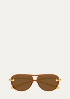 Bottega VenetaKnot 58mm Aviator Sunglasses