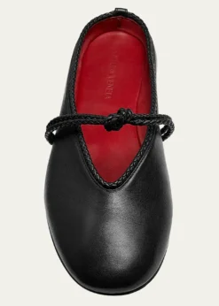 Bottega VenetaLagoon Nappa Leather Knotted Mary Jane Ballerina Mules