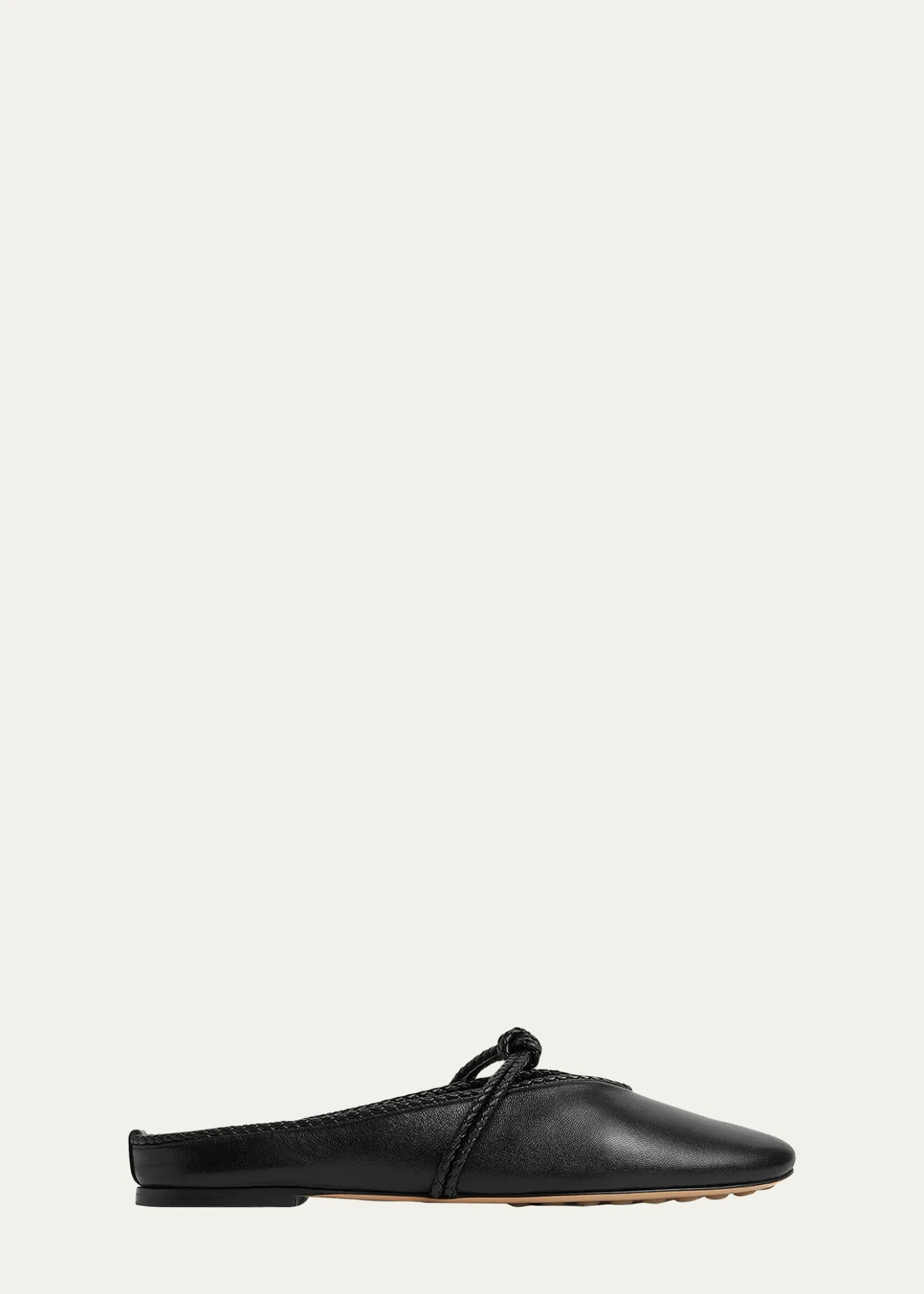 Bottega VenetaLagoon Nappa Leather Knotted Mary Jane Ballerina Mules