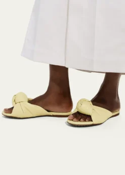 Bottega VenetaLagoon Nappa Leather Knotted Flat Slide Sandals