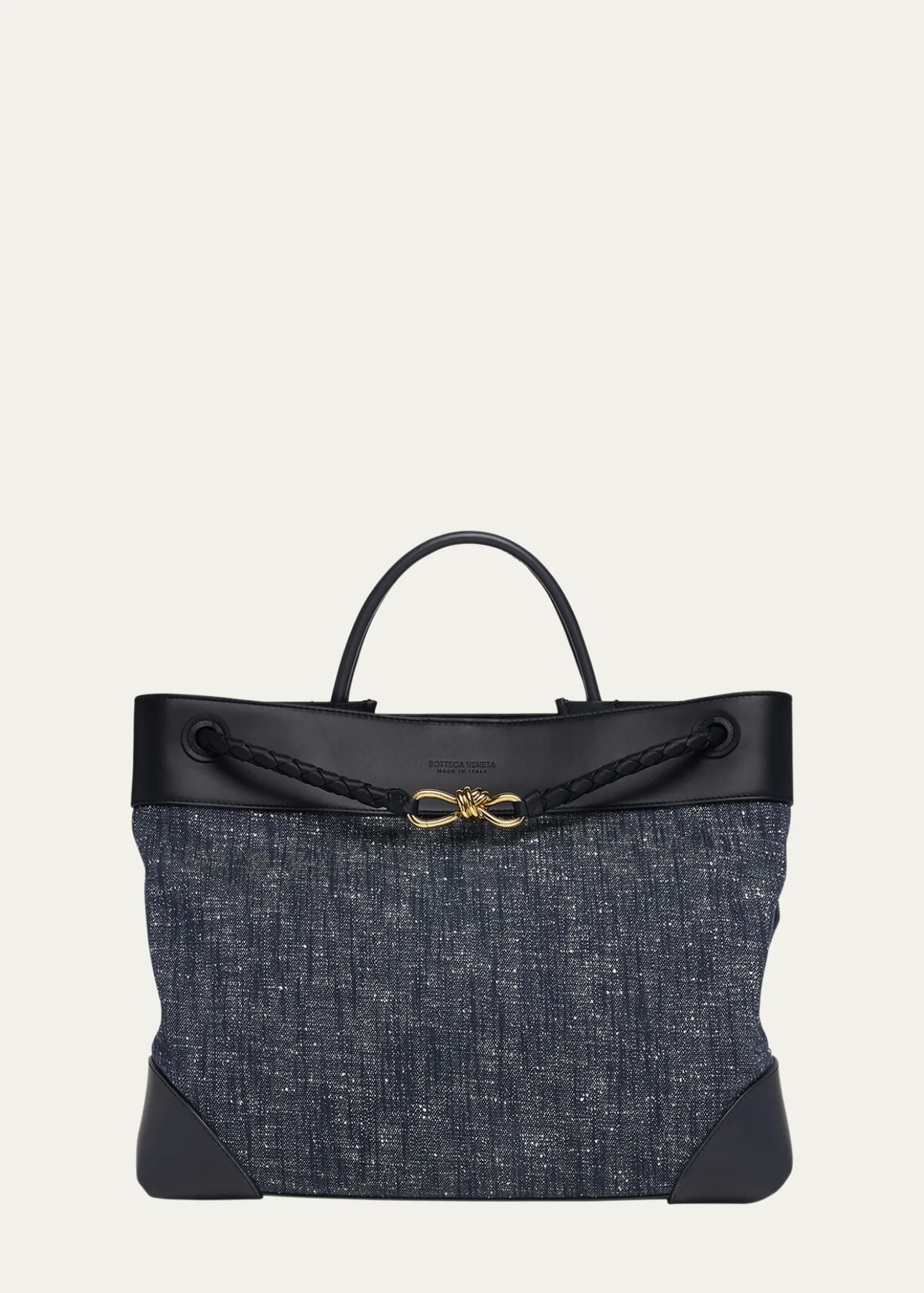 Bottega VenetaLarge Andiamo Denim Boucle Crossbody Bag