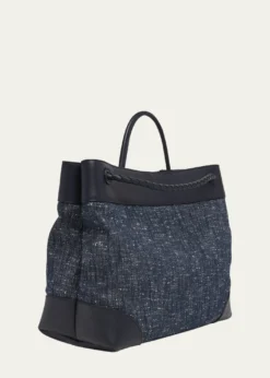 Bottega VenetaLarge Andiamo Denim Boucle Crossbody Bag