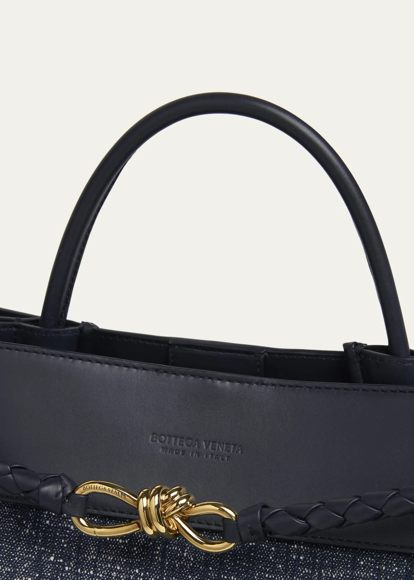 Bottega VenetaLarge Andiamo Denim Boucle Crossbody Bag