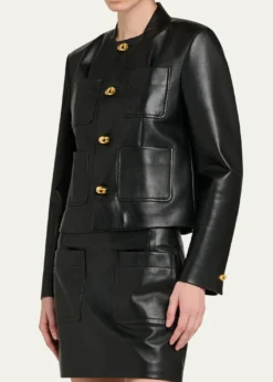 Bottega VenetaLeather Single-Breasted Jacket
