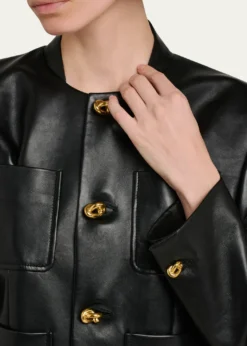 Bottega VenetaLeather Single-Breasted Jacket