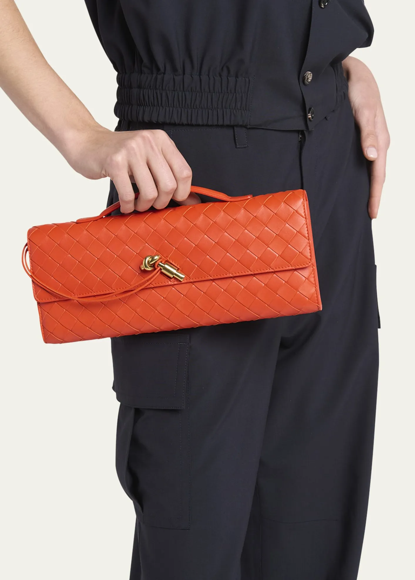 Bottega VenetaLong Andiamo Clutch Bag with Handle