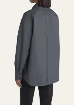 Bottega VenetaMatches-Collar Travel Light Wool Shirt