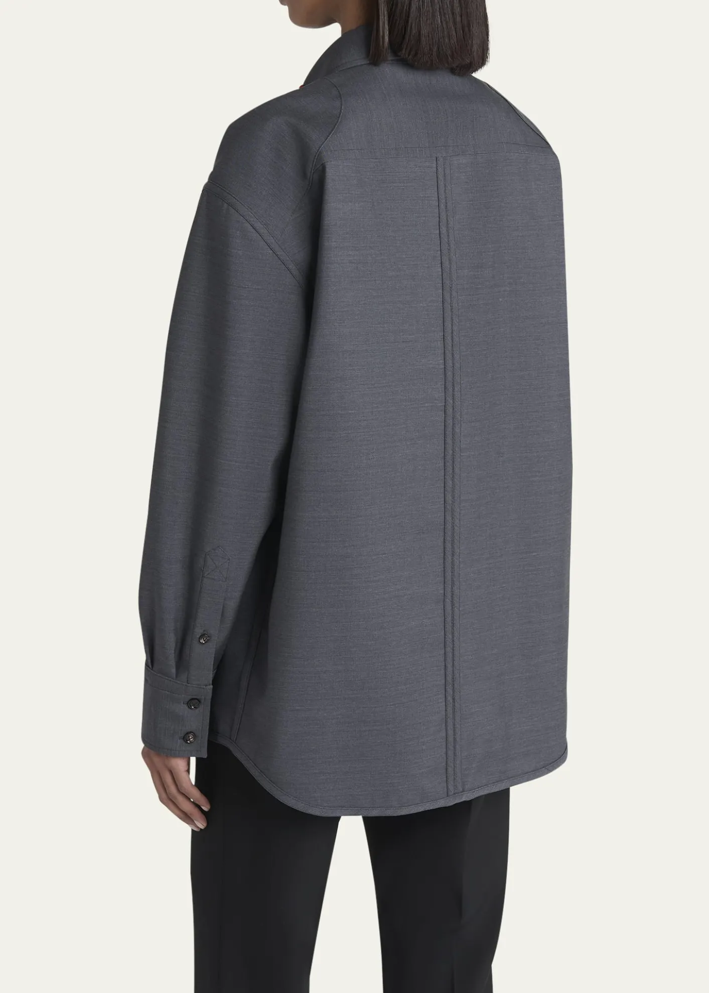 Bottega VenetaMatches-Collar Travel Light Wool Shirt