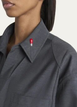 Bottega VenetaMatches-Collar Travel Light Wool Shirt
