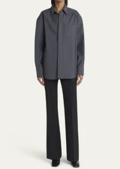 Bottega VenetaMatches-Collar Travel Light Wool Shirt