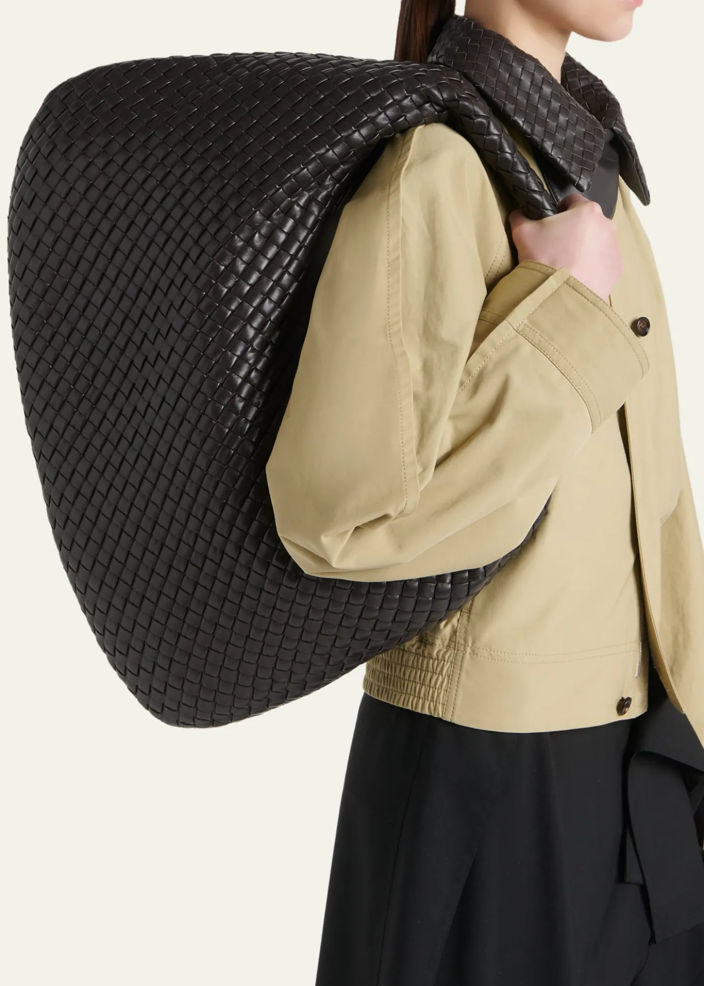 Bottega VenetaMaxi Veneta Leather Shoulder Bag