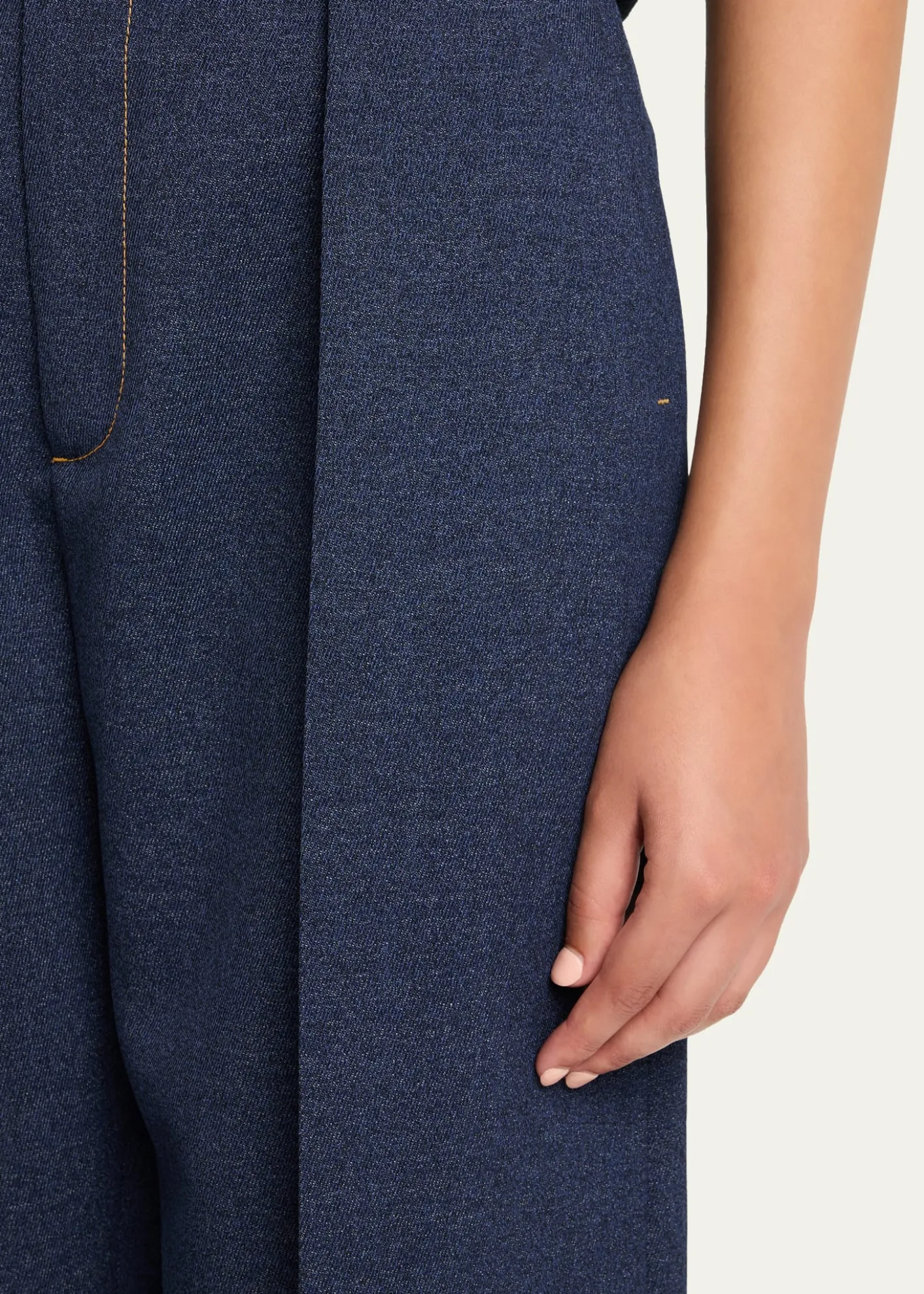 Bottega VenetaMelange Wool Drill Pleated Tapered-Leg Trousers