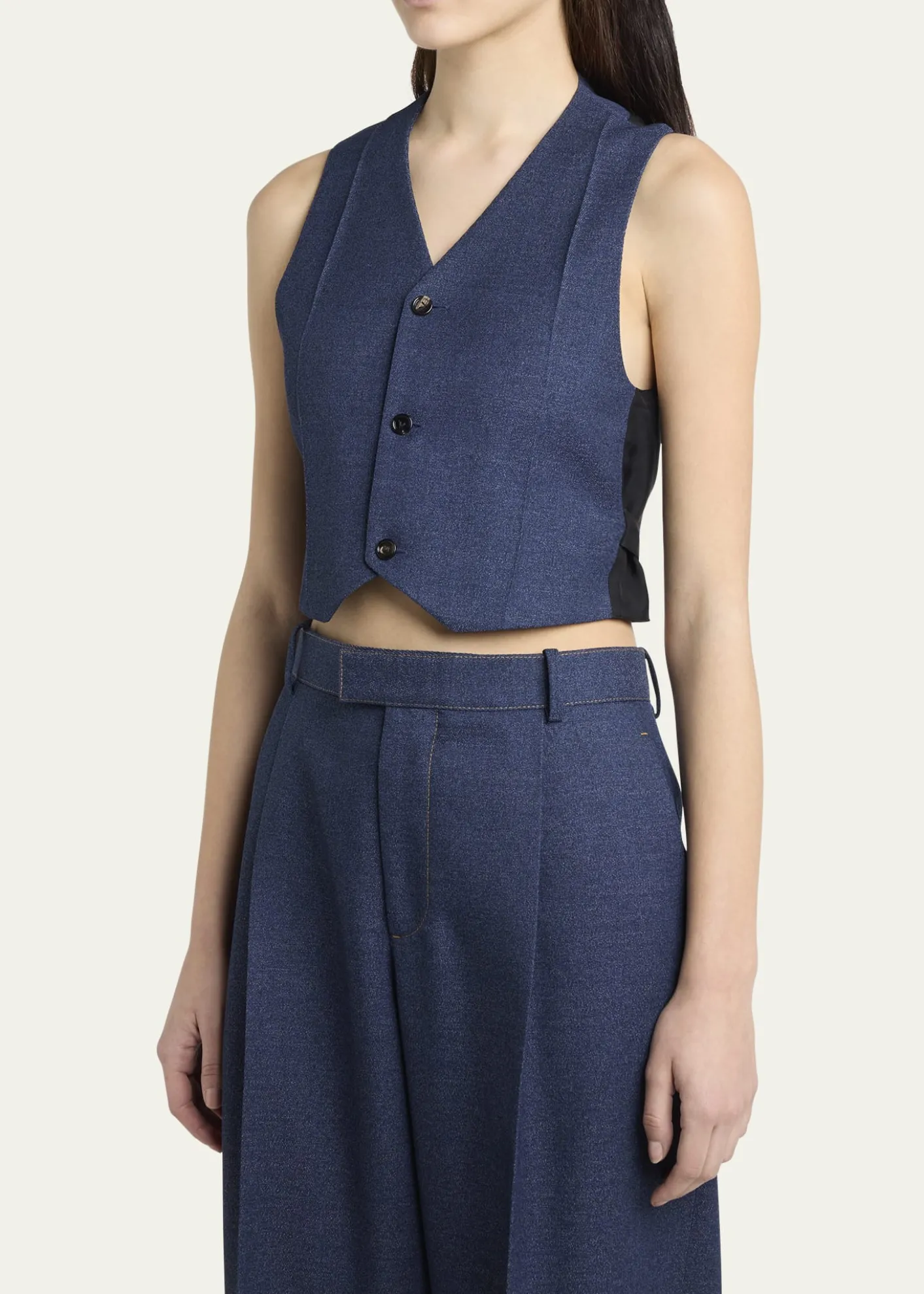 Bottega VenetaMelange Wool Drill Vest