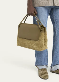 Bottega VenetaMen's Andiamo Intrecciato Suede and Leather Messenger Bag