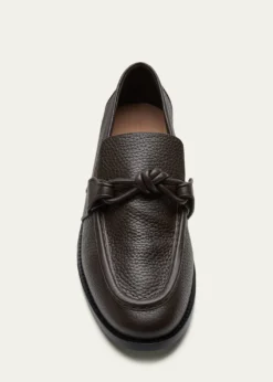 Bottega VenetaMen's Astaire Grainy Leather Knot Loafers