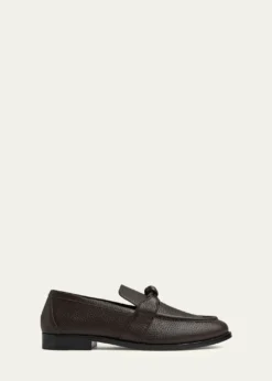 Bottega VenetaMen's Astaire Grainy Leather Knot Loafers