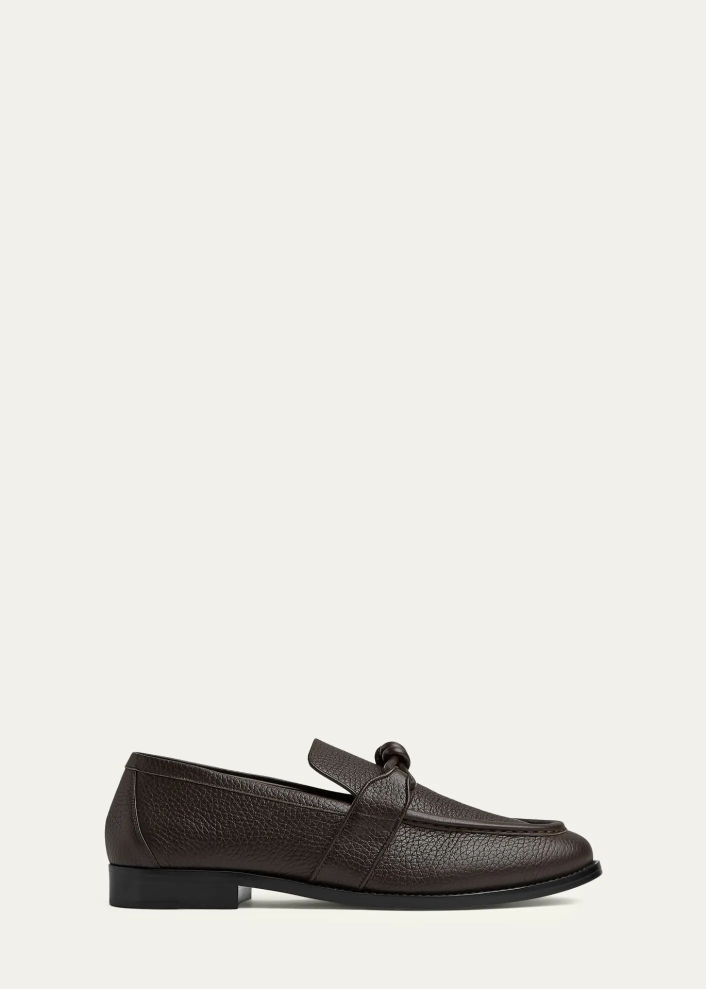 Bottega VenetaMen's Astaire Grainy Leather Knot Loafers