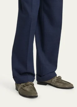 Bottega VenetaMen's Astaire Knot Suede Loafers