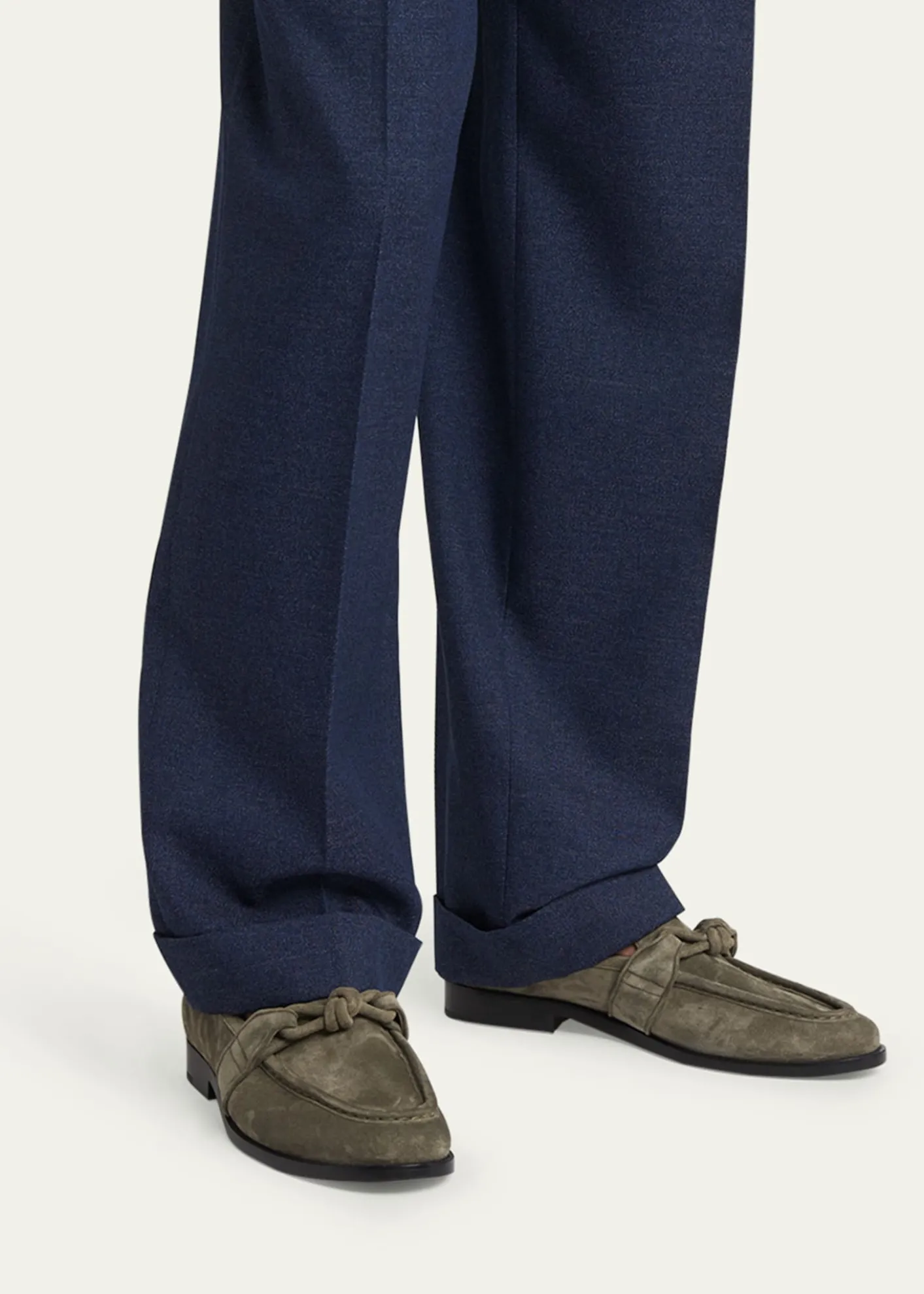 Bottega VenetaMen's Astaire Knot Suede Loafers