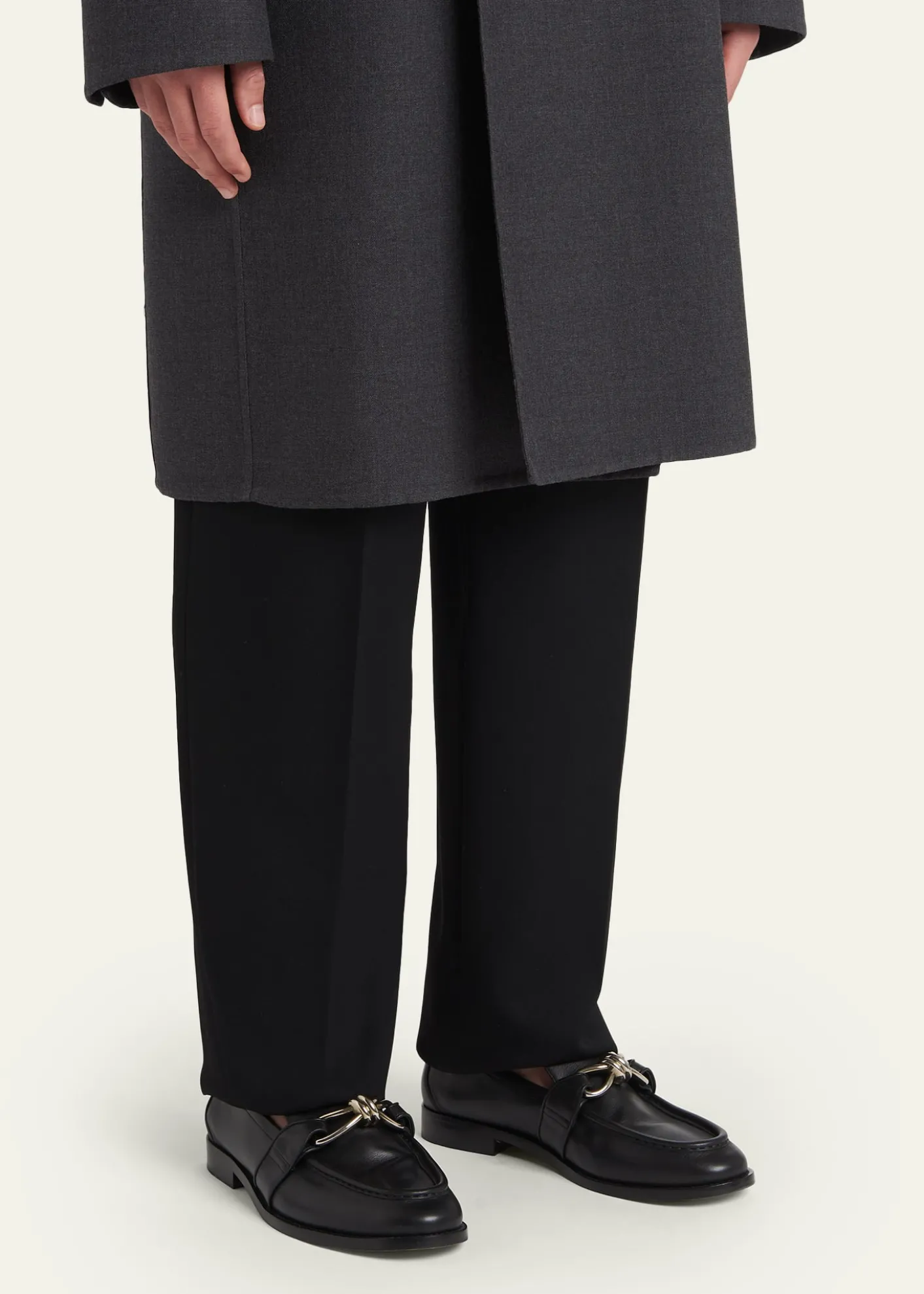 Bottega VenetaMen's Astaire Metallic Knot Napa Loafers