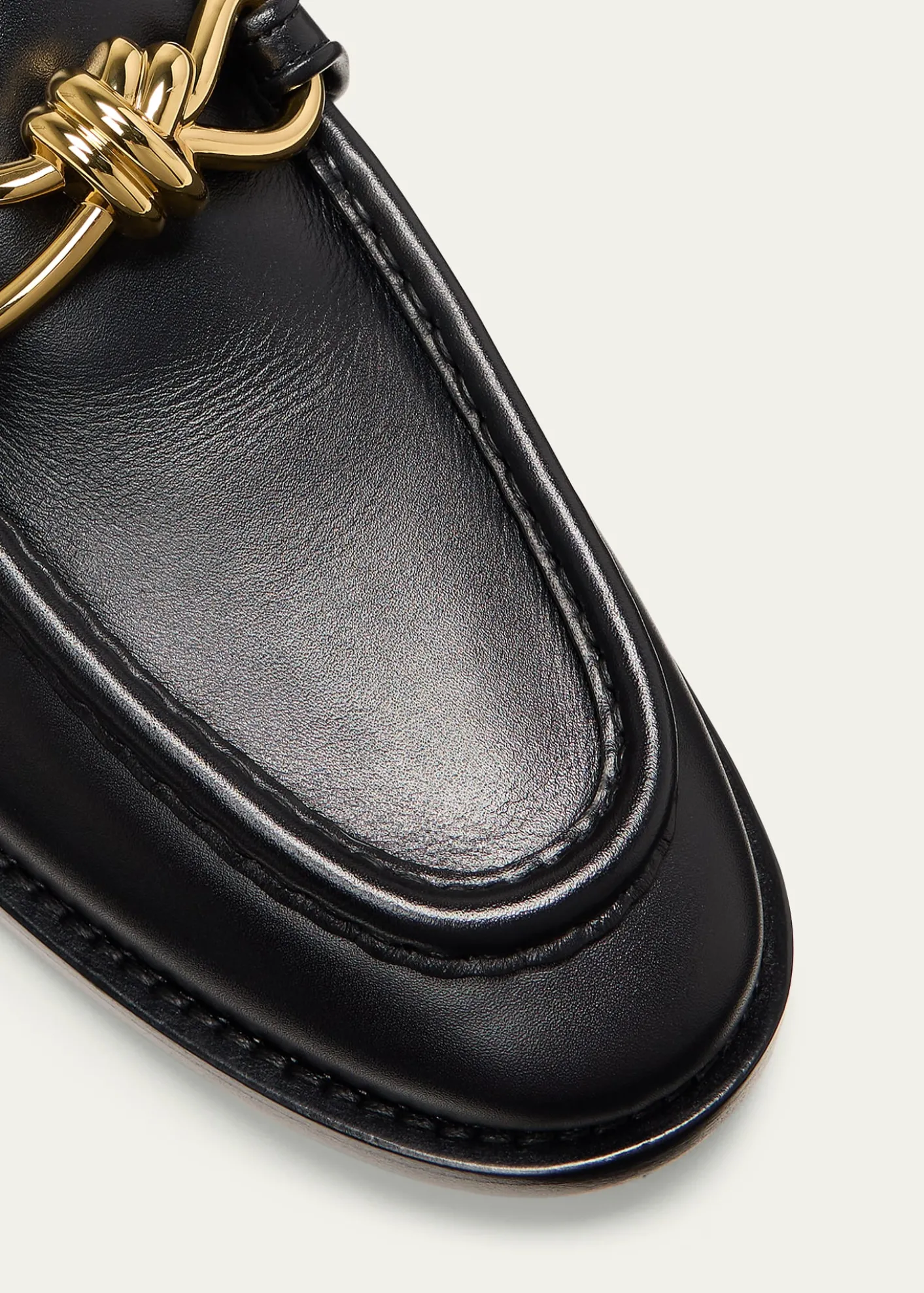 Bottega VenetaMen's Astaire Metallic Knot Napa Loafers