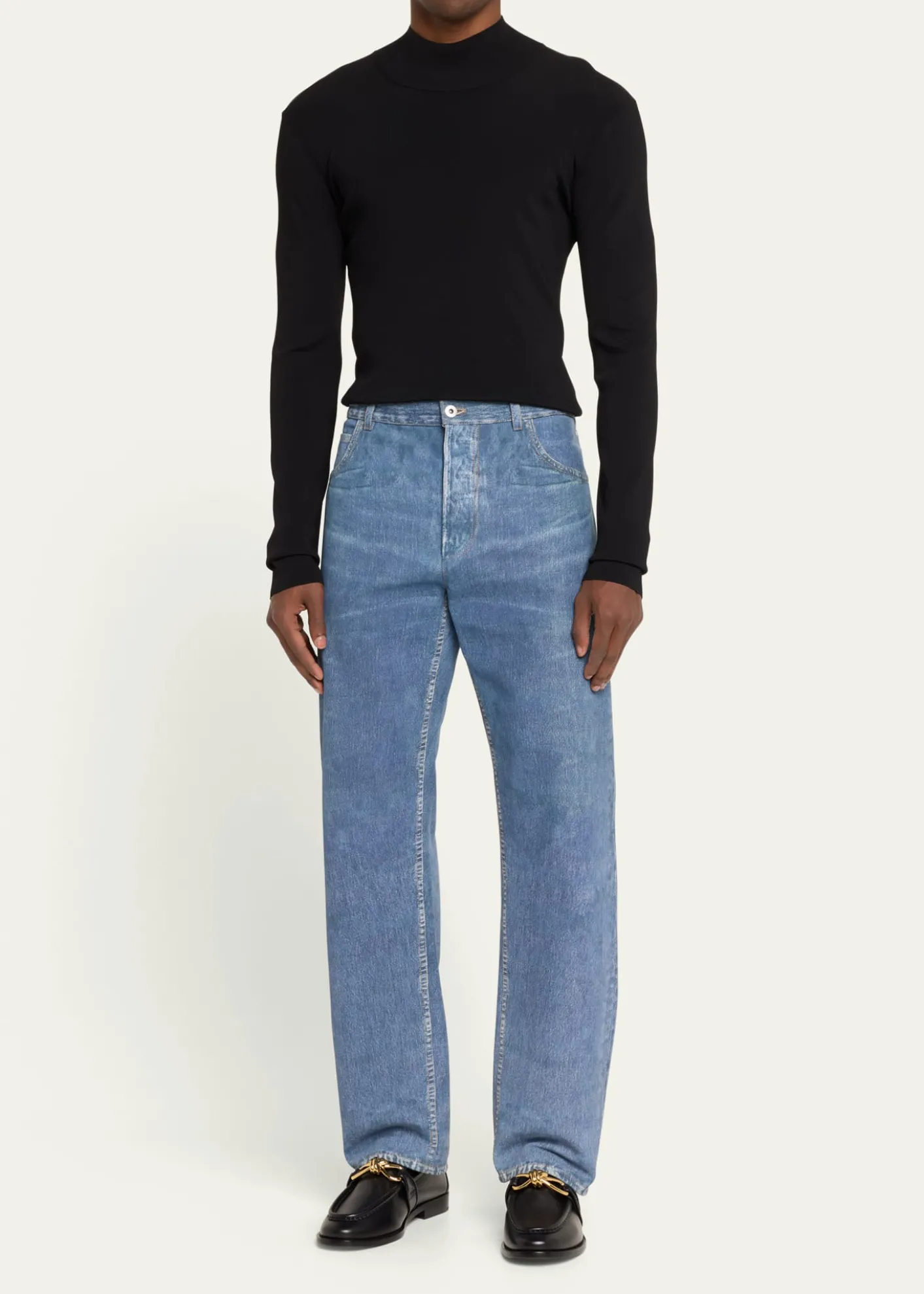 Bottega VenetaMen's Astaire Metallic Knot Napa Loafers