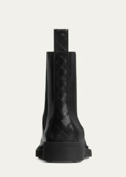 Bottega VenetaMen's Ben Smooth & Intrecciato Leather Chelsea Boots