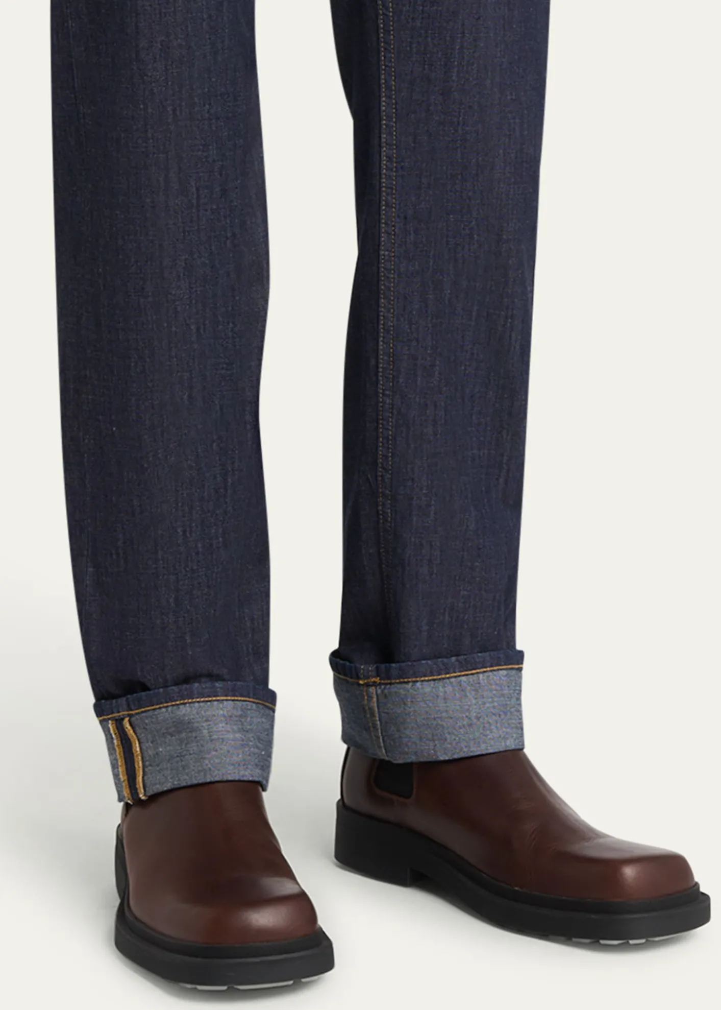 Bottega VenetaMen's Ben Smooth & Intrecciato Leather Chelsea Boots