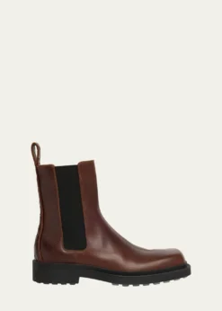 Bottega VenetaMen's Ben Smooth & Intrecciato Leather Chelsea Boots