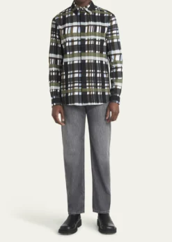Bottega VenetaMen's Cotton Jumbo Plaid Casual Button-Down Shirt
