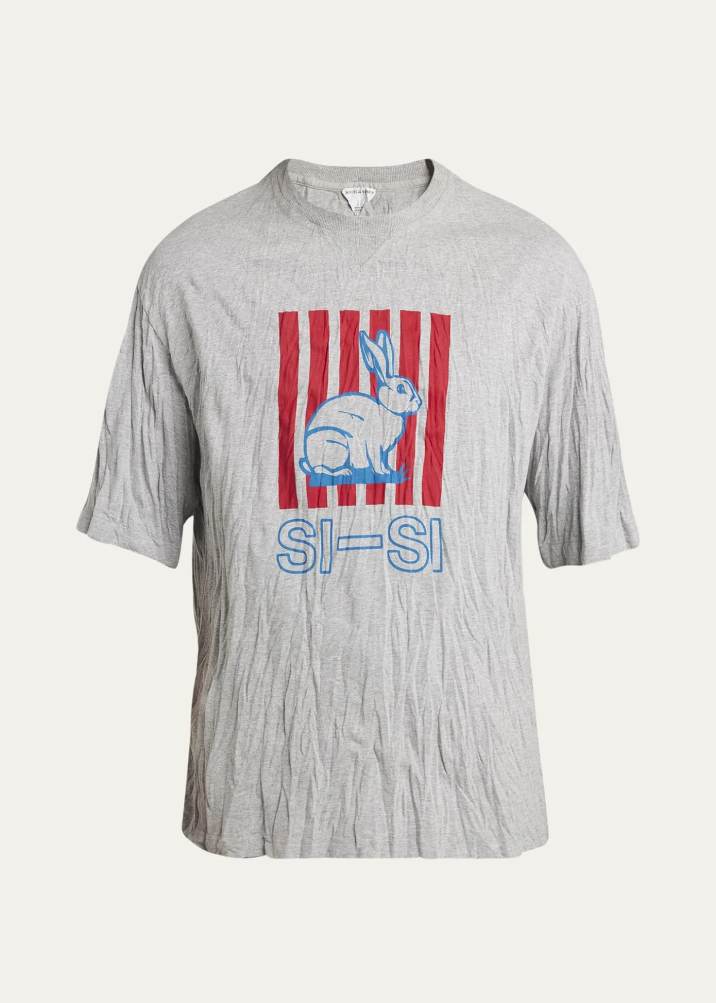 Bottega VenetaMen's Crinkled Jersey Rabbit T-Shirt