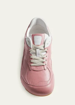 Bottega VenetaMen's Crinkle Leather Intreccio-Sole Low-Top Sneakers