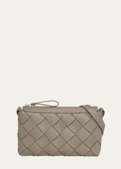 Bottega VenetaMen's Diago Zip Intreccio Taurillon Messenger Bag