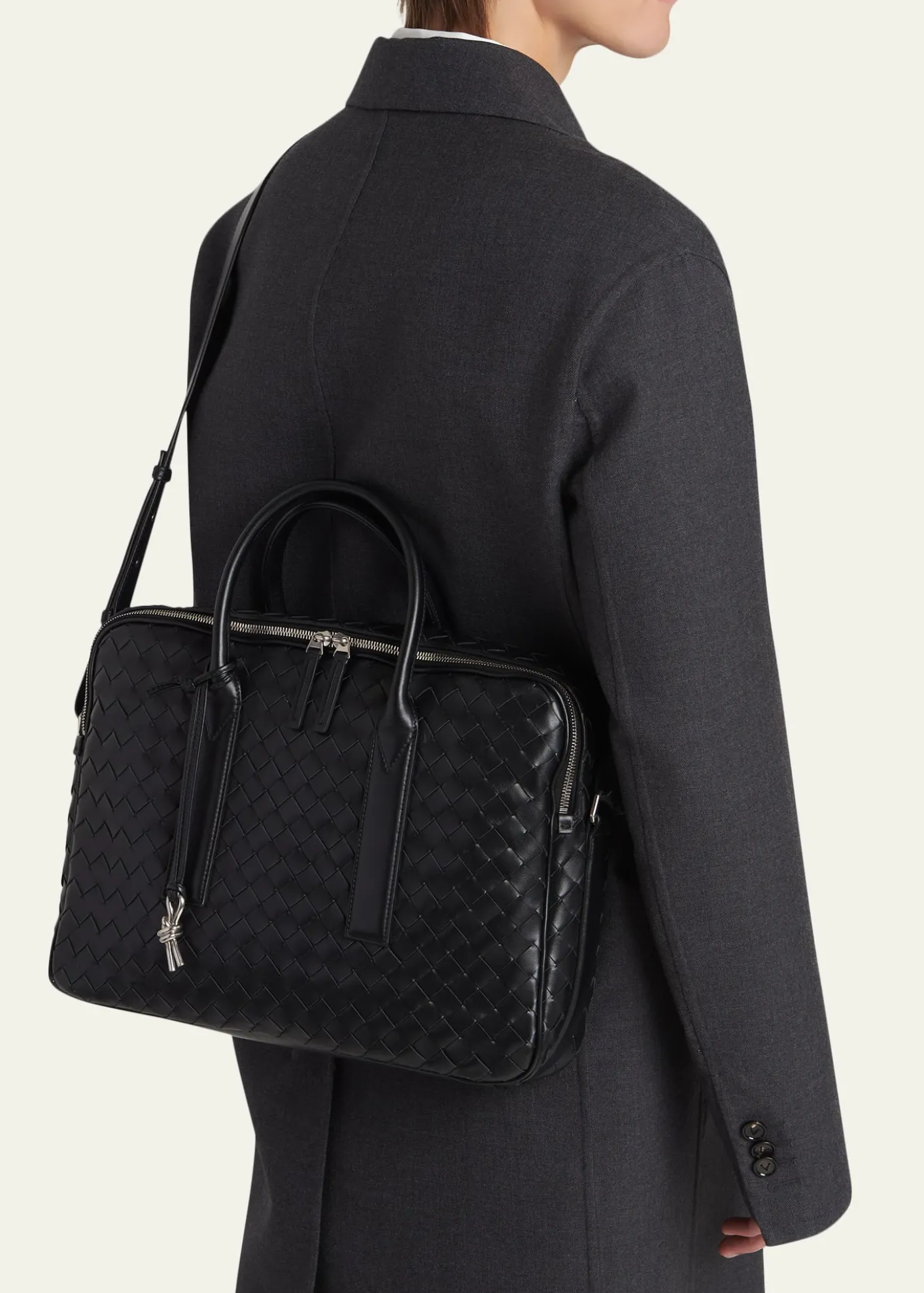 Bottega VenetaMen's Getaway Intrecciato Large Briefcase