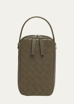 Bottega VenetaMen's Getaway Leather Crossbody Phone Pouch