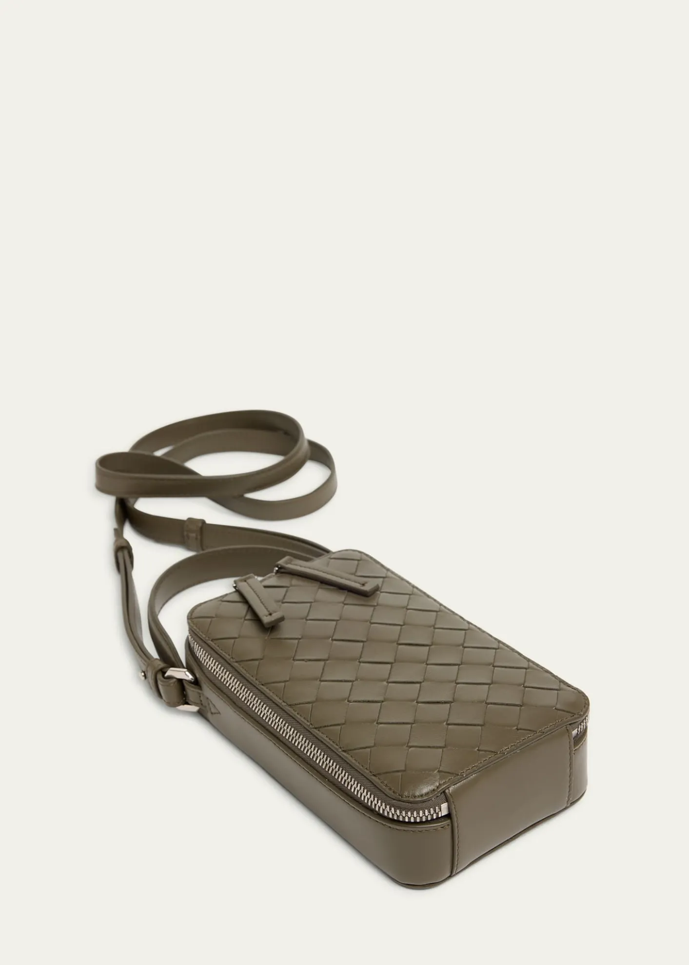 Bottega VenetaMen's Getaway Leather Crossbody Phone Pouch