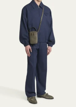 Bottega VenetaMen's Getaway Leather Crossbody Phone Pouch